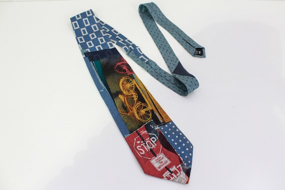 90s Silk Tie, Vintage Deadstock Silk Necktie, Braemore Tie, Men's Novelty Tie, Wide Tie, Italian Silk Tie