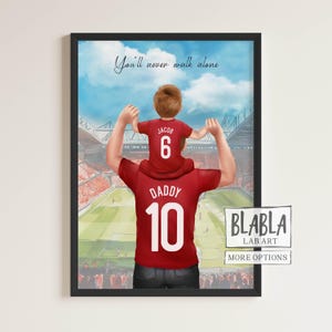 Voetbal gepersonaliseerde print, voetbalcadeau voor papa, voetbalteam cadeau, aangepaste voetbalfan cadeau, voetbal cadeau voor opa, cadeau vader zoon
