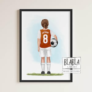 Personalised Football Player Gift, Custom football player print, Gift for Football Fan, Football Birthday Gift, Custom Print, Personalised