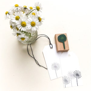 Sello DAISY, sello floral, sello margarita, mini sello, sello de madera, sello de flores, sello de jardín, sello botánico