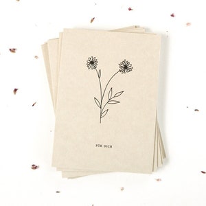 FOR YOU、ポストカード、植物画のグリーティング カード、花のカード、バースデー カード