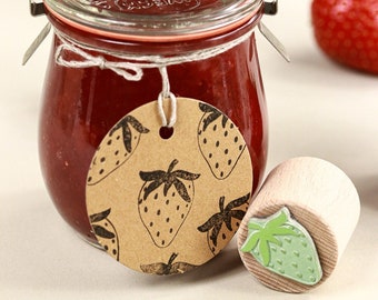 Strawberry Stamp, Wooden Rubber Stamp