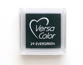 Mini almofada de tinta VersaColor EVERGREEN No. 29, pequena, tinta pigmentada, almofada de tinta vermelha, almofada de carimbo, tinta de relevo, multiuso, Versa Color InkPad