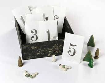 Advent Calendar with mini stamps, christmas stamps, motif stamps, floral stamps