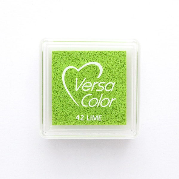 Almohadilla de tinta VersaColor LIME No. 42, almohadilla de tinta pequeña, almohadilla de tinta verde, tinta pigmentada, rosa, verde, tinta de estampado de goma, tinta de relieve, Versa Color