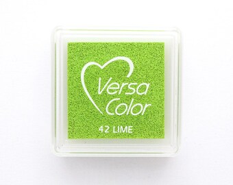 Almofada para carimbo verde LIMA, verde neon, VersaColor No. 42, almofada de tinta pequena, almofada de tinta verde, almofada de tinta pigmentada