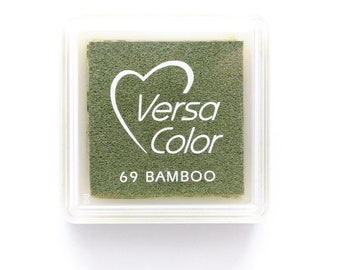 Almofada de tinta VersaColor Bamboo No. 69, pequena, tinta pigmentada, almofada de carimbo, solúvel em água, tinta para relevo, multiuso, Versa Color InkPad