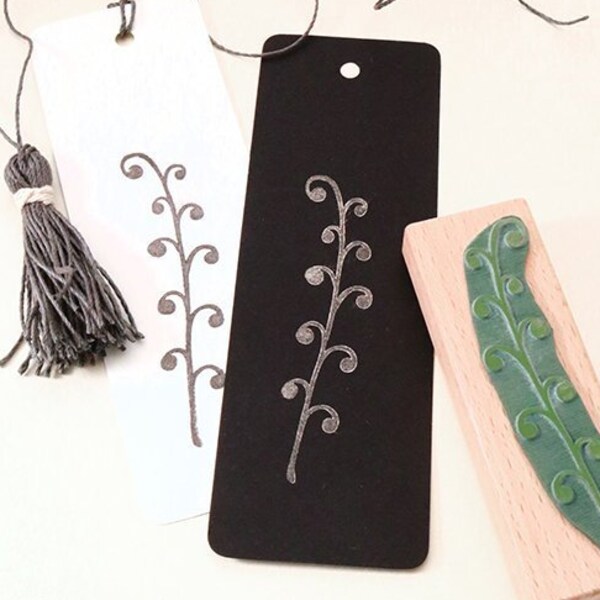 Fern Stamp, Botanical Rubber Stamp, Plant Stamp, Botanical Stamp, Gift for Gardeners, Floral Stamp, Bookmark, Srapbooking Stamp, Frond, Buju