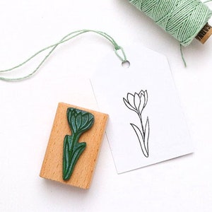 Tampon Crocus, déco printanière, tampon de pâques, voeux de pâques, tampon plante, tampon fleur, tampon jardin, tampon floral, jardiniers