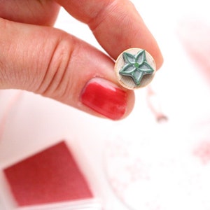 Stamp blossom ST JOHN&#39;S WORT , floral mini stamp, blossom stamp for wedding favors, as birthday stamp or for greetings from your garden