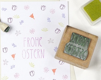 FROHE OSTERN #02  Stempel, Osterstempel, Stempel Handlettering Ostern, Srtempel für Osterkarten