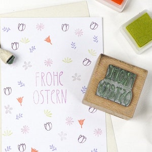FROHE OSTERN #02  Stempel, Osterstempel, Stempel Handlettering Ostern, Srtempel für Osterkarten
