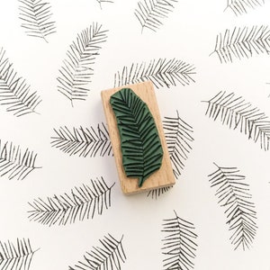 Stempel Tannenzweig, Weihnachtsstempel aus Buchenholz