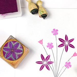 Stamp BLOSSOM SCILLA, Wooden Rubber Stamp, Stamp Nature Motif, Blossom Stamp, flower stamp