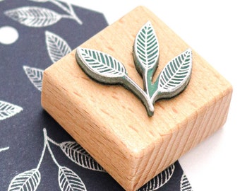 Mini Stamp BEECH LEAF, plant Stamp, leaf Stamp, tree Stamp, Stamp for Gift Tags, Wooden Stamp, Buju Stamp, Stamp Place Cards & Hang Tags