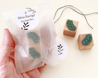 Mini Rubber Stamps, Branches, SET of 2 mini stamps, branch, stampf for gift tags, stamp set, mini branches, christmas, stamps bullet journal