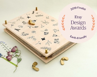 Blumenpresse aus Holz für Kinder & Erwachsene, Pflanzenpresse, handgemacht, Herbarium, Geschenk Einschulung, ETSY DESIGN AWARDS