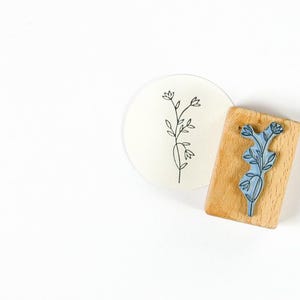 Stempel BLÄTTERZWEIG #02, Stempel Zweig mit Blättern, Motivstempel Zweig, Holzstempel Pflanzen