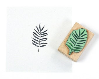 Stamp palm leaf, botanical stamp, wooden stamp for scrapbooking, diy cards, wrapping paper, leaf stamp