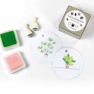 Set de tampons en caoutchouc PLANTES D'INTÉRIEUR, jungle urbaine, tampons feuille de monstera, tampons plantes d'intérieur, tampons plantes et pots