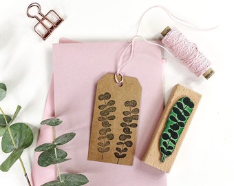 Stamp eucalyptus | Wooden flower stamp with a twig of eucalyptus