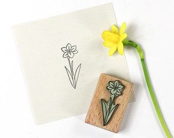 DAFFODIL stamp, rubber stamp for your easter deco, easter stamp for cardmaking,, easter greetings, hang tags