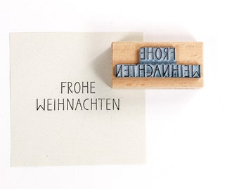 Stamp FROHE WEIHNACHTEN, merry christmas in german, text stamp, type stamp, christmas stamp