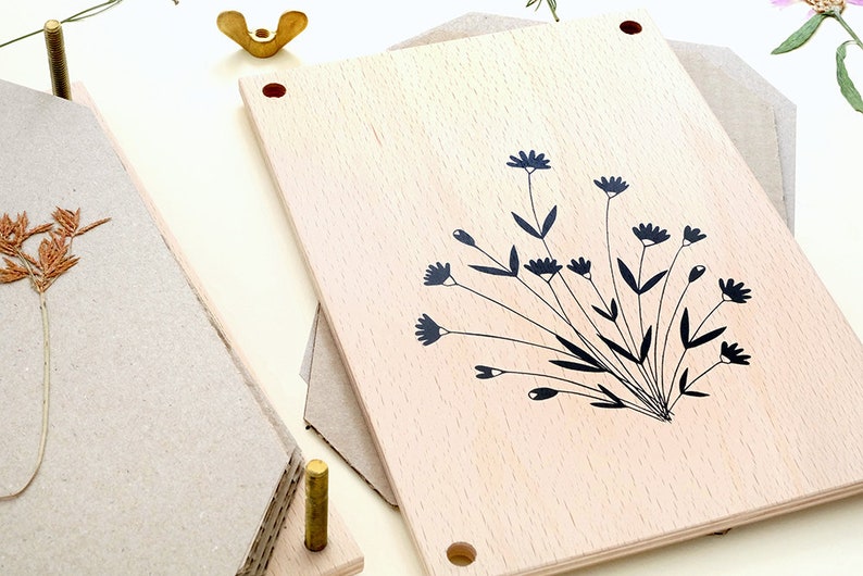 Flower Press, MEADOW FLOWERS, wooden leaf press, plant press, gardeners, school enrollment, first day at school, birthday gift, floral gift image 2