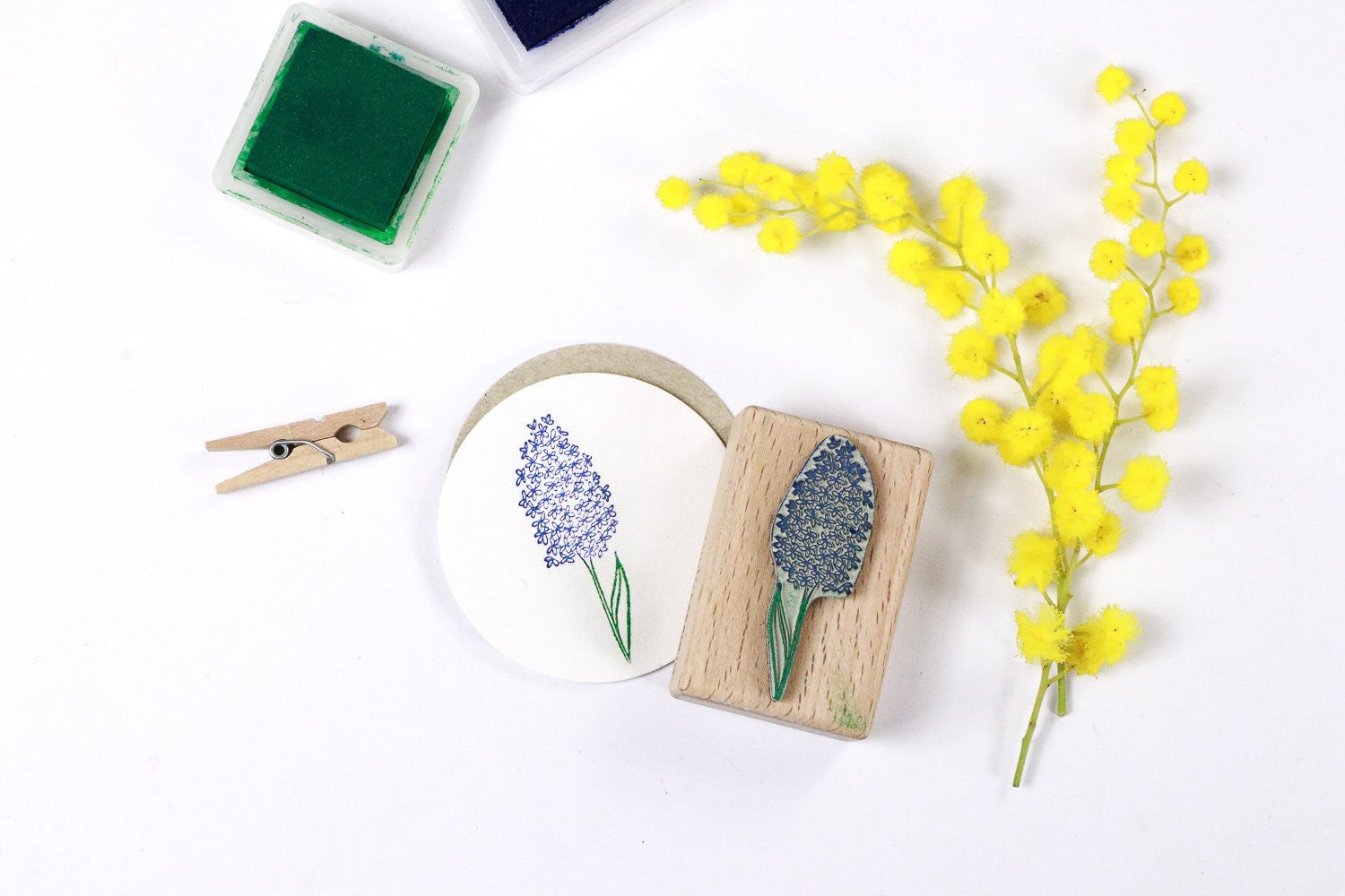 Stamp HYACINTh #02, flower stamp, rubber stamp for your easter deco, easter stamp for cardmaking, easter greetings, hang tags