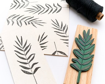 Rubber stamp PALM LEAF, floral stamp, botanical stamp, wooden stamp, flower stamp, gift for gardener, eco-friendly rubber stamp, buju stamp