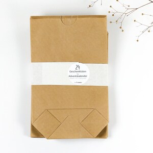 24 sacchetti per calendario dell'Avvento in carta kraft, sacchetti in carta kraft come sacchetti dell'Avvento, sacchetti regalo da riempire autonomamente