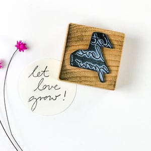 Stempel LET LOVE GROW, tekst stempel, typo stempel, stempel bruiloft, stempel liefde