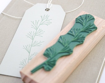 Rubber Stamp Cedar, Christmas Stamp, Christmas Gift Tags, Larch Twig, Plant Stamp, Eco-Friendly Stamp, Wooden Stamp, BuJu Stamp, Label Stamp