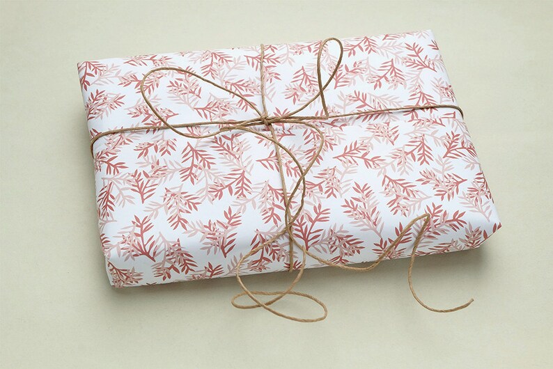 Geschenkpapier Weihnachten umweltfreundlich 3 Bögen Konifere rosé STUDIO KARAMELO Geschenkpapier floral 100% ECO Bild 5