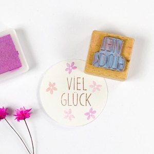 Stempel VIEL GLÜCK, Textstempel, Typostempel, Stempel Hochzeit, Wortstempel Glück