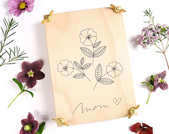 Mothers day gift: Personalized Flower Press DOGROSE, Plant press, Wooden Flower Press, Botanical press, handmade, pesonalized gift