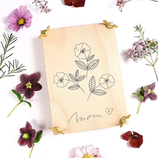 Mothers day gift: Personalized Flower Press DOGROSE, Plant press, Wooden Flower Press, Botanical press, handmade, pesonalized gift