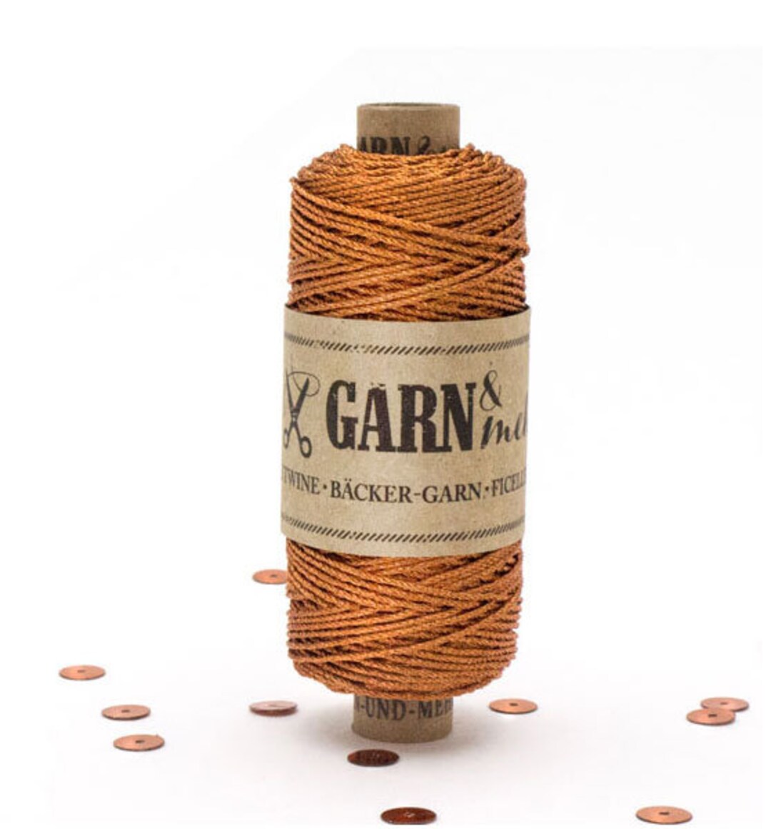 Bakers Twine COPPER, Twine for Giftwrapping, Copper Twine, Garn & Mehr