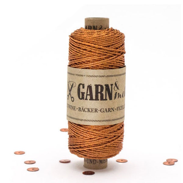 Bäcker Garn Kupfer, Bakers Twine, Metallik Garn, Dekoration, Band, Garn, Leinen-Zwirn, Wurstgarn