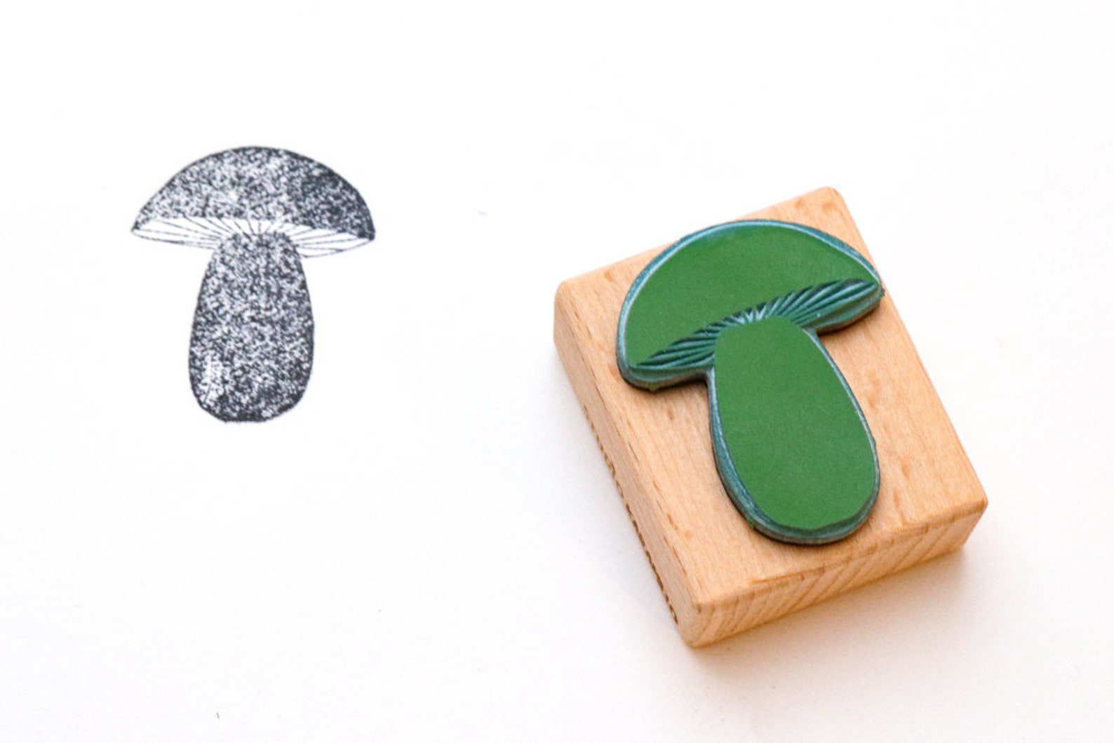 Rubber Stamp LITTLE MUSHROOM Mushroom Stamp Wooden Stamp Etsy