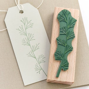 Stämpel med cedergren, julstämpel, stämpel med lärkgren, julkortstämpel, etikettstämpel, adventskalenderstämpel, motivstämpel bild 3