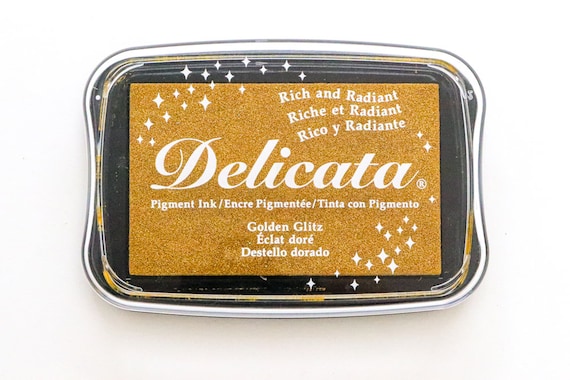 Stempelkissen Gold Metallic, DELICATA GOLDEN GLITZ, Embossing Stempelkissen, Gold Metallic, bujo stempel, Scrapbooking