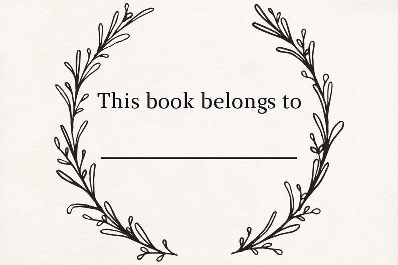 Ex Libris Stamp Book Stamp This Book Belongs To Exlibris Etsy