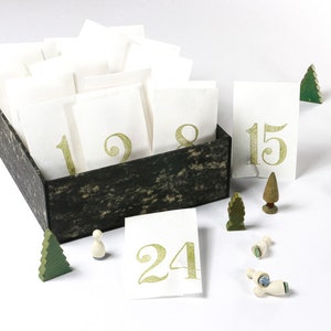Ministempel Adventskalender | Stempel-Adventskalender 2023 | grün