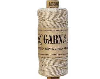Natural twine, twine for giftwrapping, Bakers Twine, linen twine, Garn & mehr, twine for tassels, decorating, pocketfolds, party favors ...