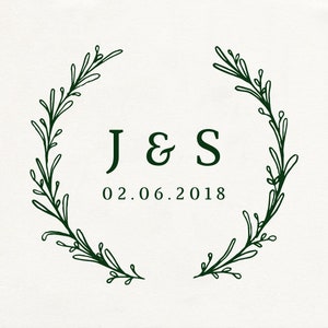 Custom Wedding Invitation, Wedding stamp, Floral Wreath Stamp, Custom Wedding Stamp, Wedding Favor Stamp, Monogram Stamp, Announcement stamp
