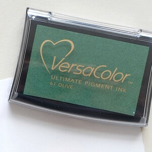 Ink Pad VersaColor Olive No 61, Versacolor Pigment Ink Pad, Pigment Stamp Ink, Rubber Stamp Pad, Archival Ink, large ink pad, Artist Ink Pad image 5