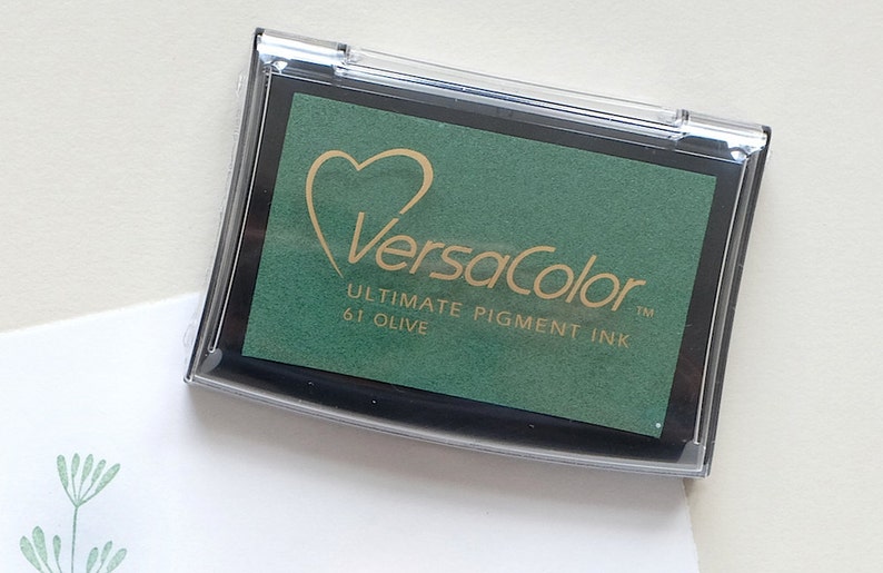 Ink Pad VersaColor Olive No 61, Versacolor Pigment Ink Pad, Pigment Stamp Ink, Rubber Stamp Pad, Archival Ink, large ink pad, Artist Ink Pad image 5