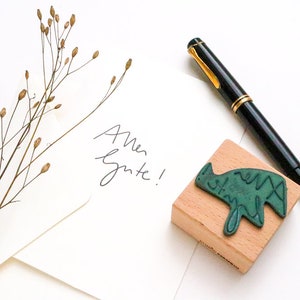 Rubberstempel ALLES GUTE (Take Care), de beste stempel, houten stempel, Handlettering Stamp, stempel wensen, take care stempel
