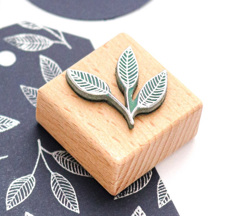 Mini Stamp BEECH LEAF, plant Stamp, leaf Stamp, tree Stamp, Stamp for Gift Tags, Wooden Stamp, Buju Stamp, Stamp Place Cards & Hang Tags